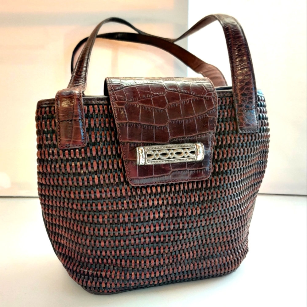Brighton Brown and Black Woven Tote